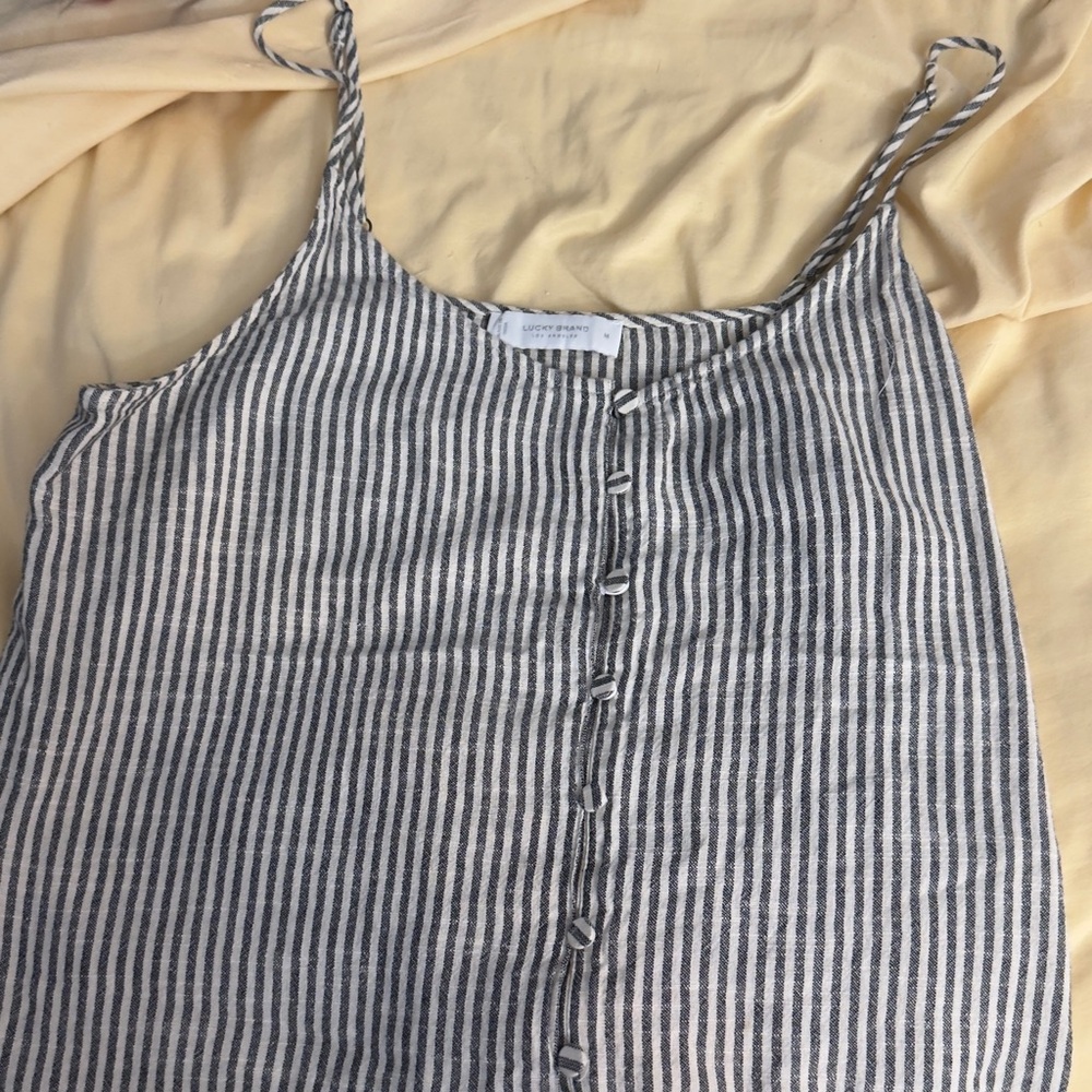 Lucky Brand Black and White Striped Camisole